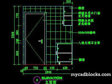 Kitchen CAD plane and elevation 84